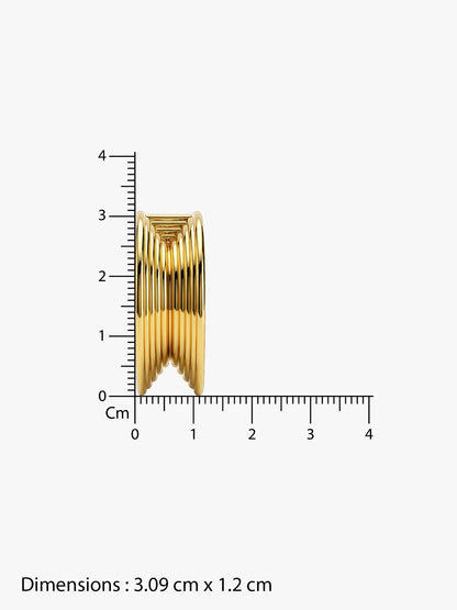 Ridge Stack Gold Plated Hoop Earrings