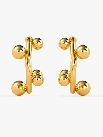 Bubble Loop Rise Gold Plated Earrings