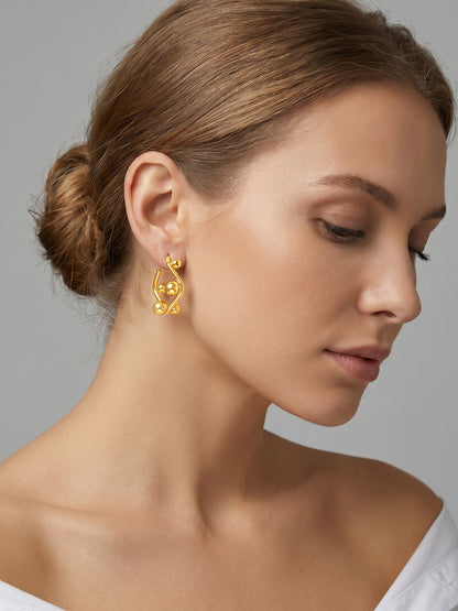 Bubble Loop Rise Gold Plated Earrings