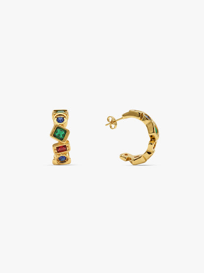 Colour Pop Gold Plated Hoop Earrings