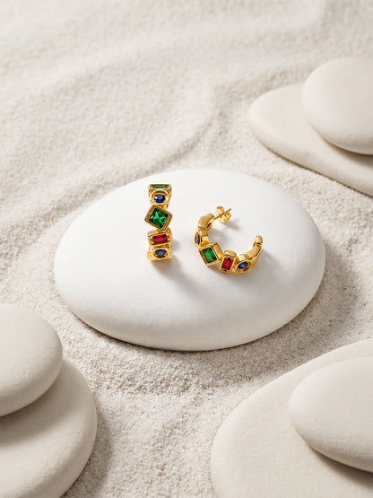 Colour Pop Gold Plated Hoop Earrings