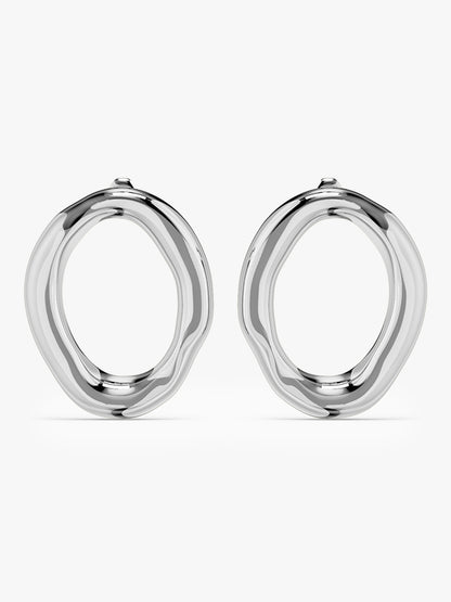 Rounded Edge Stainless Steel Hoop Earrings