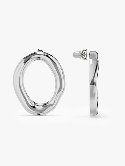 Rounded Edge Stainless Steel Hoop Earrings