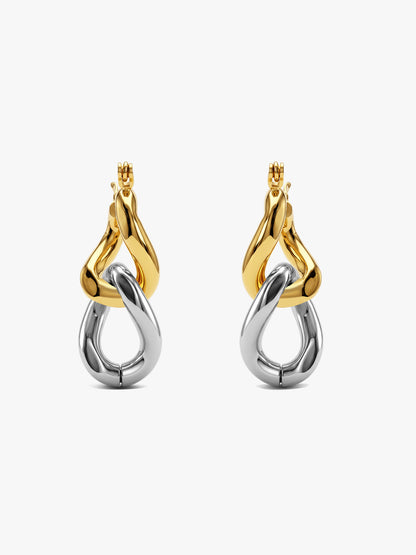 Twist & Turn Dual Tone Earrings