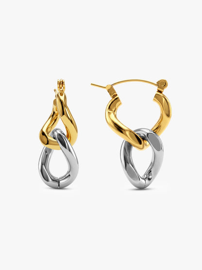 Twist & Turn Dual Tone Earrings