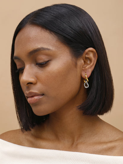 Twist & Turn Dual Tone Earrings