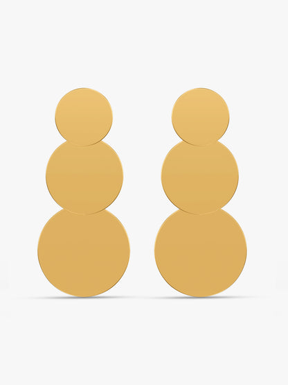 Melt Disc Gold Plated Earrings
