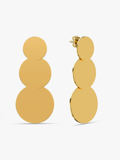 Melt Disc Gold Plated Earrings