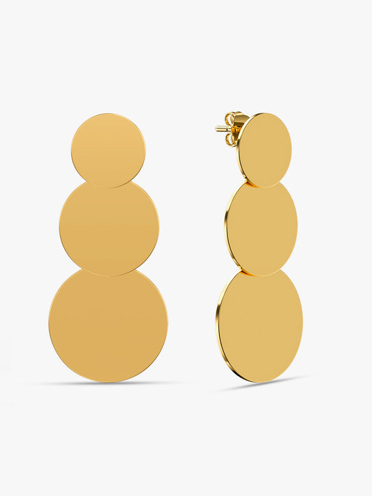 Melt Disc Gold Plated Earrings