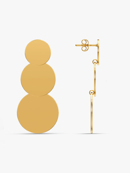 Melt Disc Gold Plated Earrings