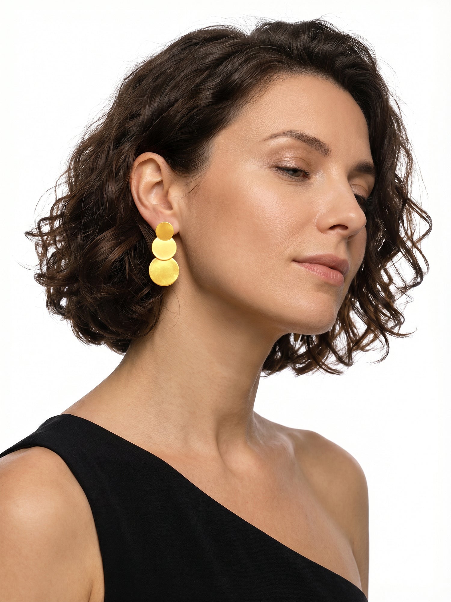 Melt Disc Gold Plated Earrings