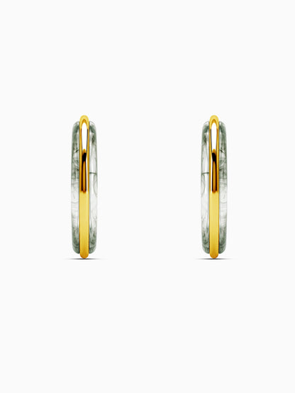 Marble Edge Gold Plated Hoop Earrings
