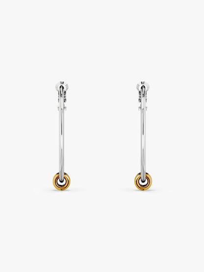Mixed Loop Dual Tone Hoop Earrings