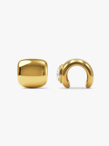 Bold Dome Gold Plated Ear Cuffs