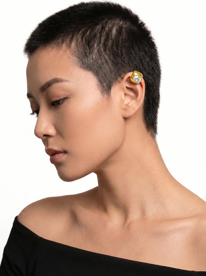 Bold Dome Gold Plated Ear Cuffs