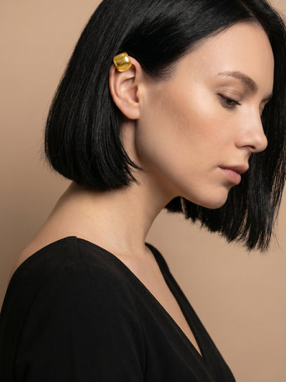 Bold Dome Gold Plated Ear Cuffs