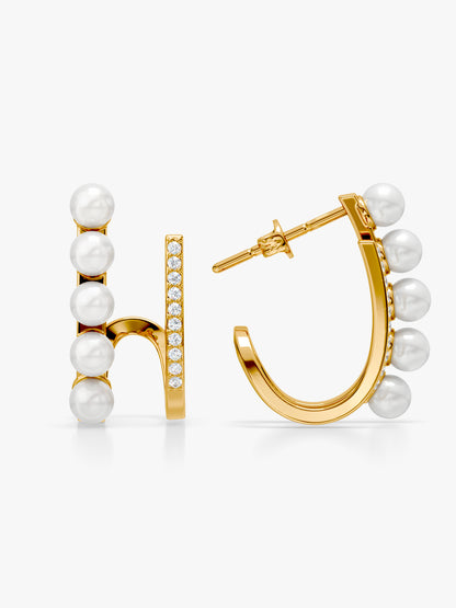 Pearl Core Gold Plated Earrings