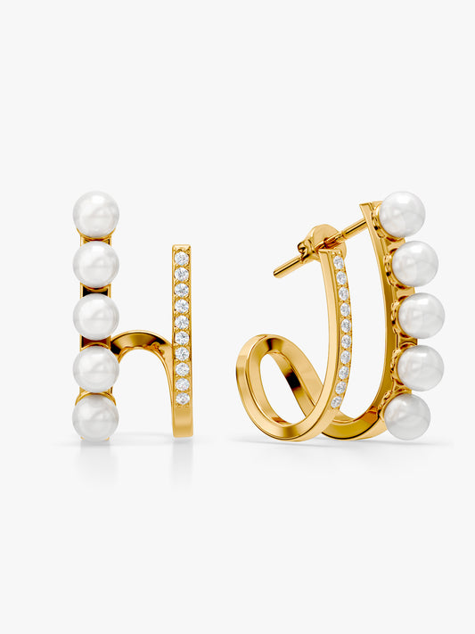 Pearl Core Gold Plated Earrings