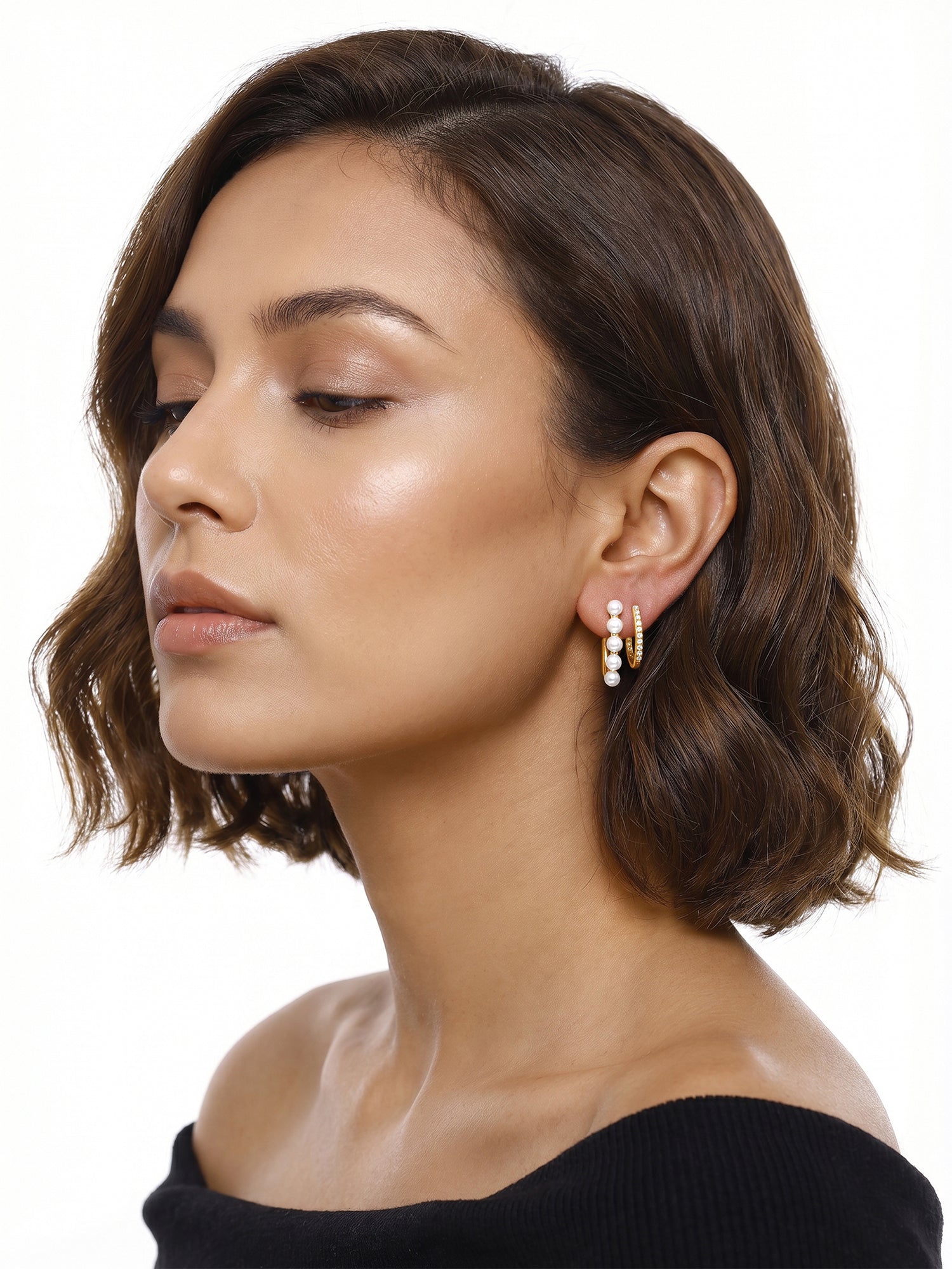 Pearl Core Gold Plated Earrings