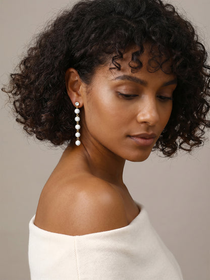 Gold Plated Moon Stack Danglers
