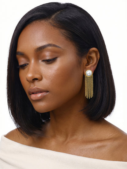Off Duty Shine Gold Plated Earrings