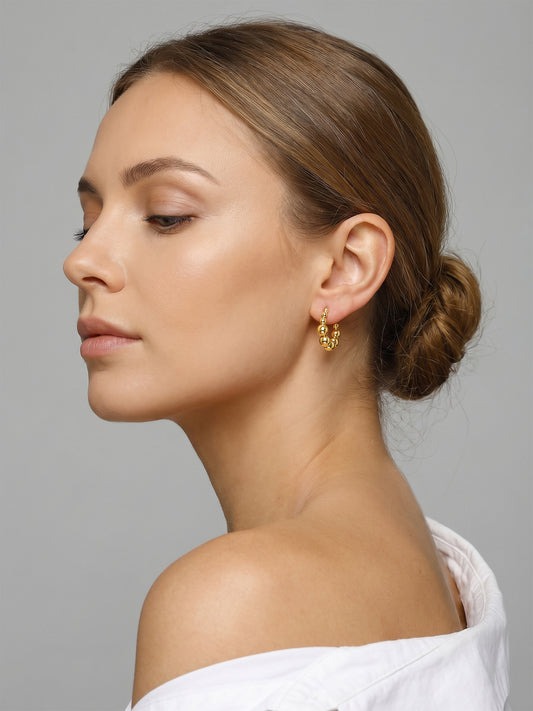 IXIA by GIVA Glow Up Gold Plated Hoops