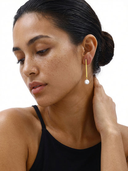 Glow Up Pearl Gold Plated Earrings