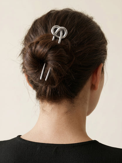 Steel Rush Rhodium Plated Hair Pin