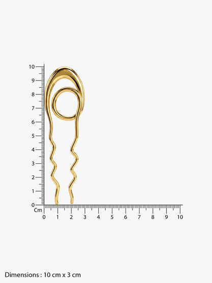 Wavy Static Gold Plated Hair Pin