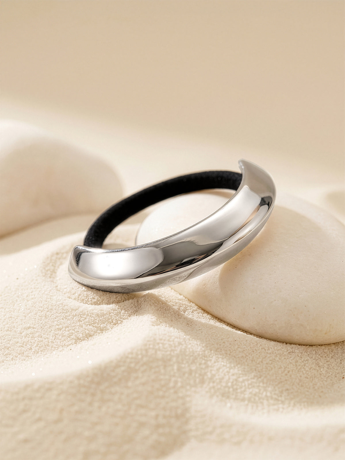 IXIA by GIVA Steel Curve Rhodium Plated Hair Band