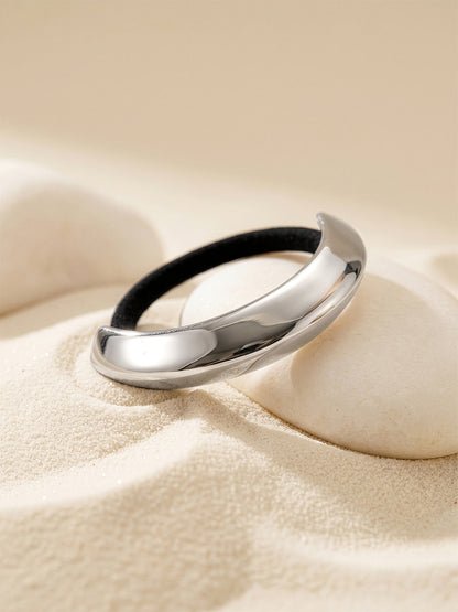 Steel Curve Rhodium Plated Hair Band