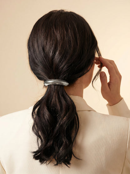 Steel Curve Rhodium Plated Hair Band