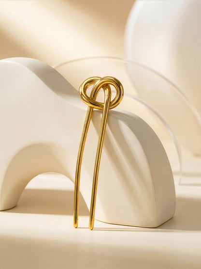 Knot Rush Gold Plated Hair Pin