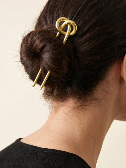 Knot Rush Gold Plated Hair Pin