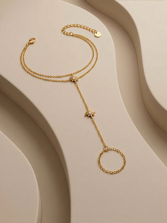 IXIA by GIVA Star Signal Gold Plated Hathphool