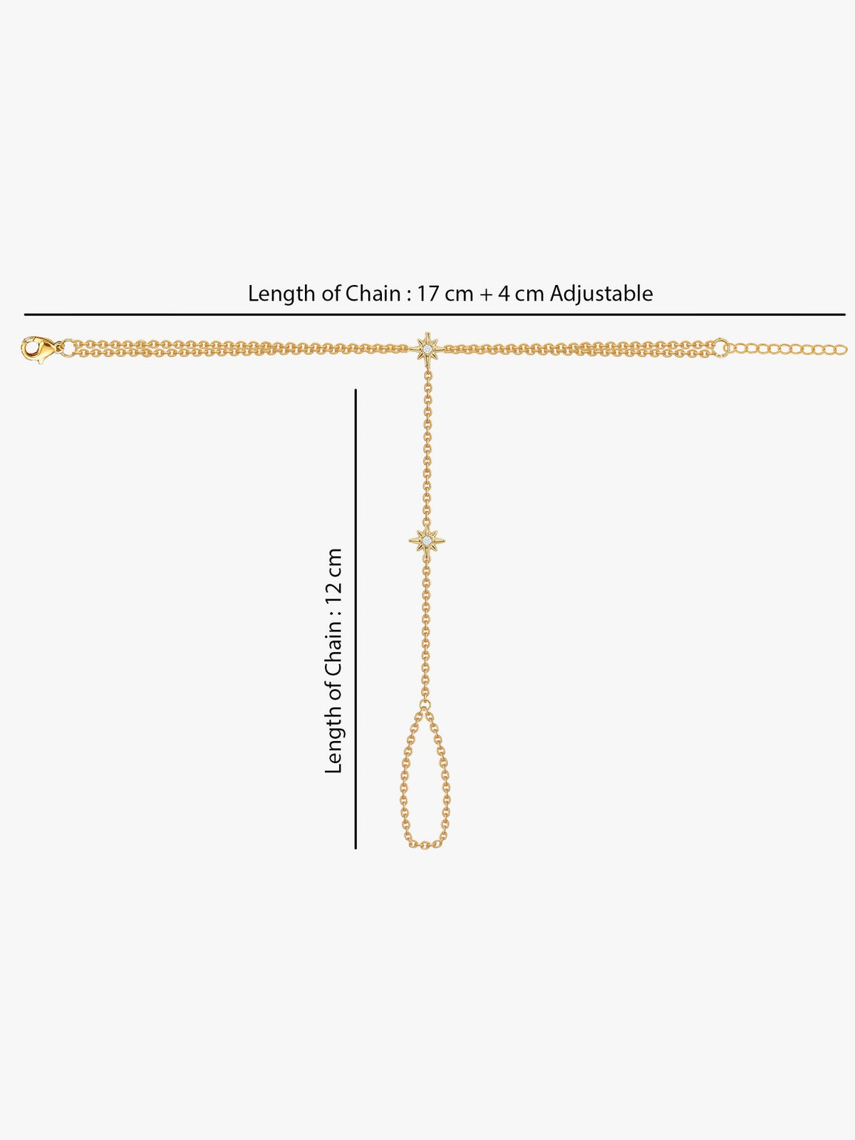 IXIA by GIVA Star Signal Gold Plated Hathphool