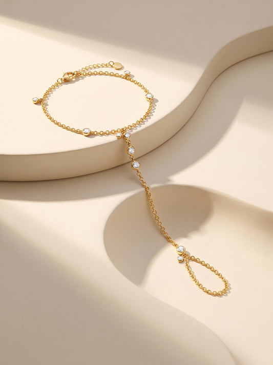 IXIA by GIVA Bare Chains Gold Plated Hathphool
