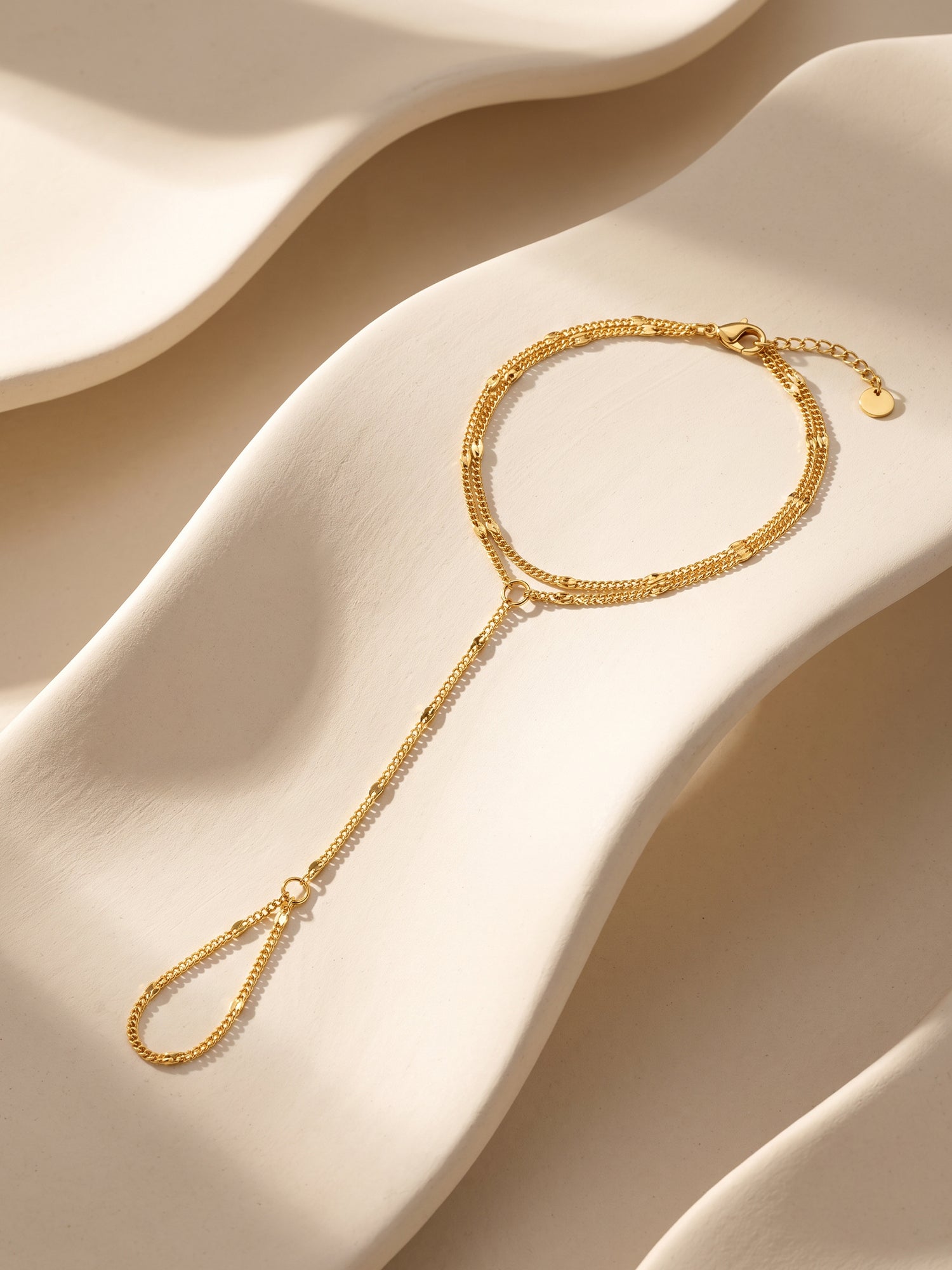 IXIA by GIVA Chain Move Gold Plated Hathphool
