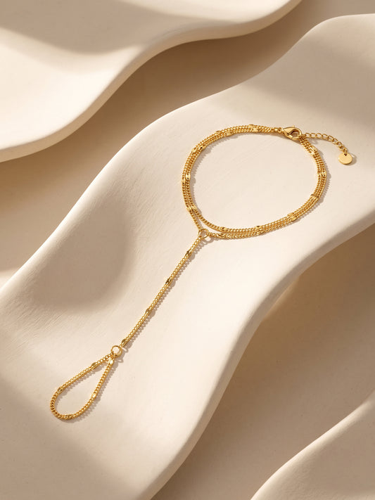 IXIA by GIVA Chain Move Gold Plated Hathphool