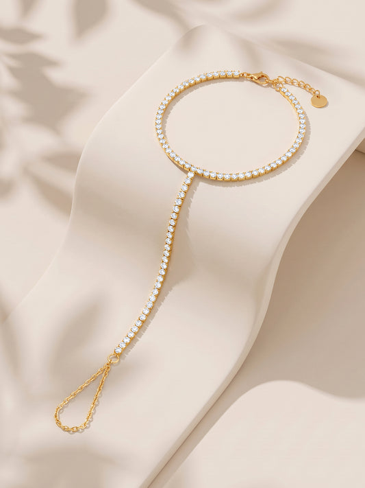 IXIA by GIVA Hand Me Down Gold Plated Hathphool