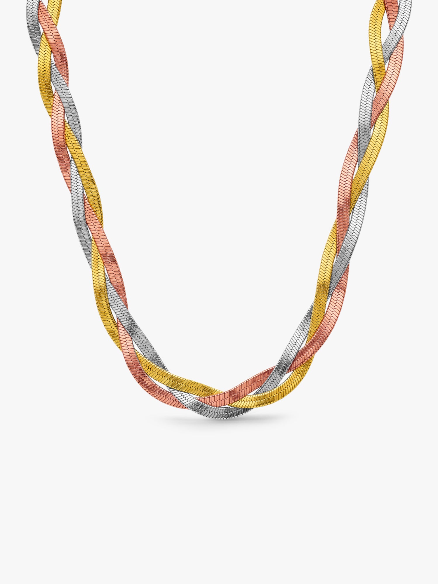 Mixed Replay Triple Tone Necklace