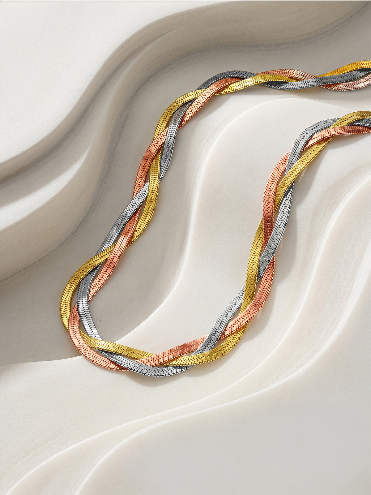 IXIA by GIVA Mixed Replay Triple Tone Necklace