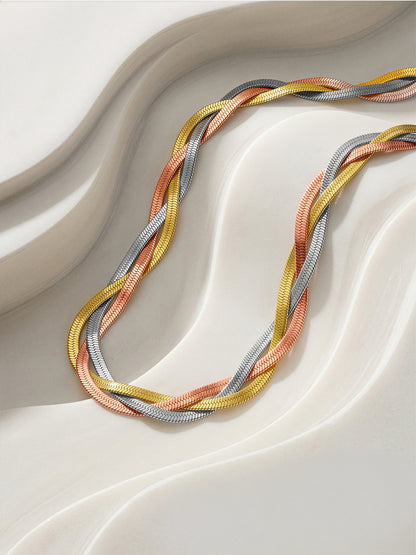 Mixed Replay Triple Tone Necklace