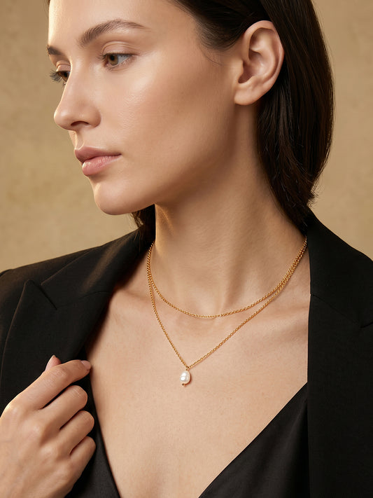 OnnMe by GIVA Barely There Gold Plated Layered Necklace