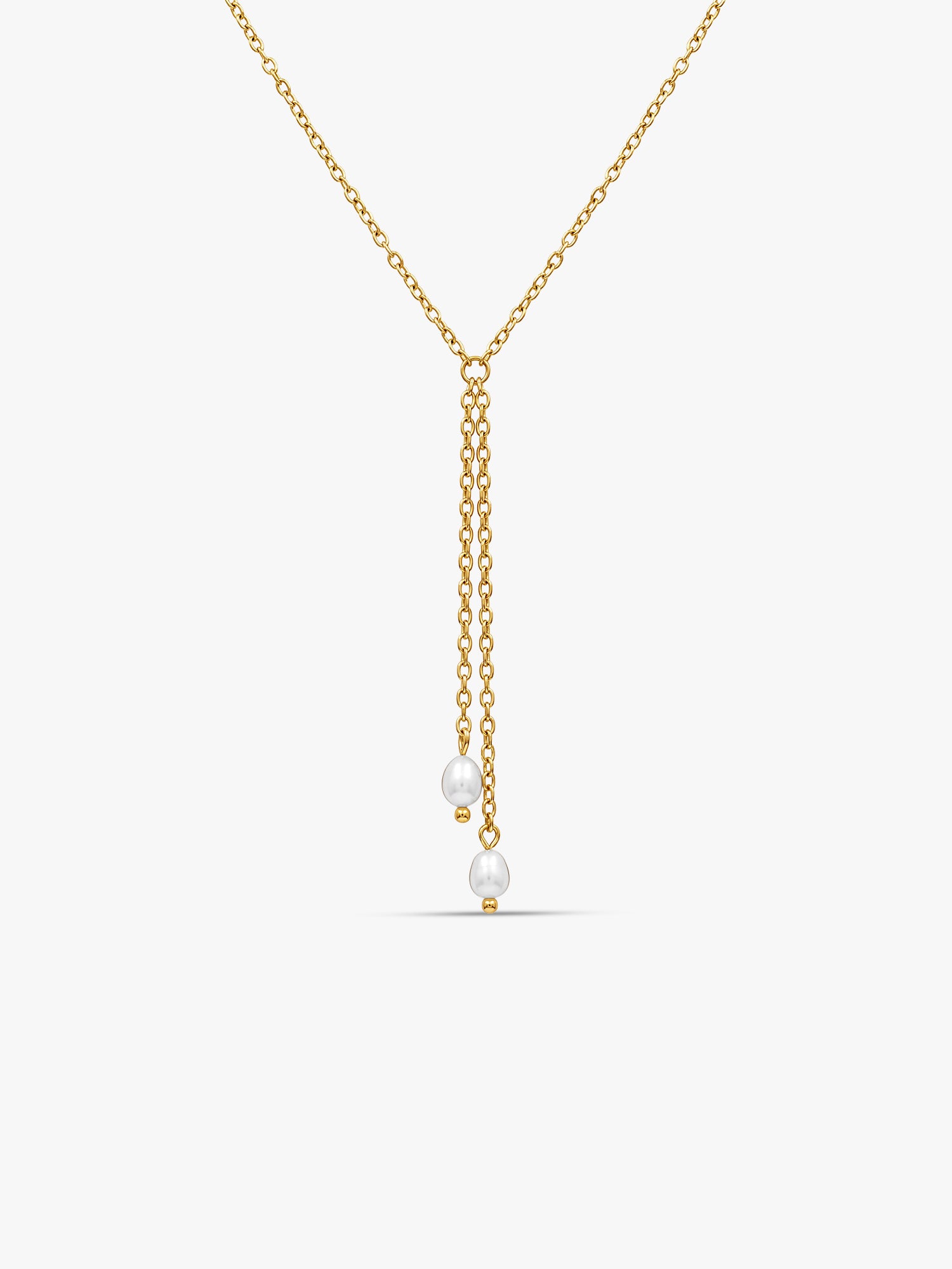 Late Night Pearl Gold Plated Y Necklace