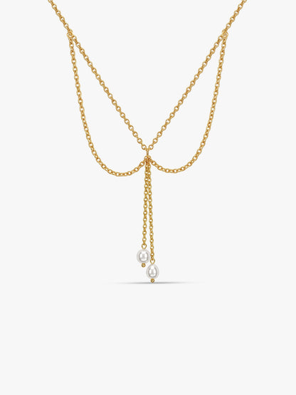 IXIA by GIVA Pearl Theory Gold Plated Layered Necklace