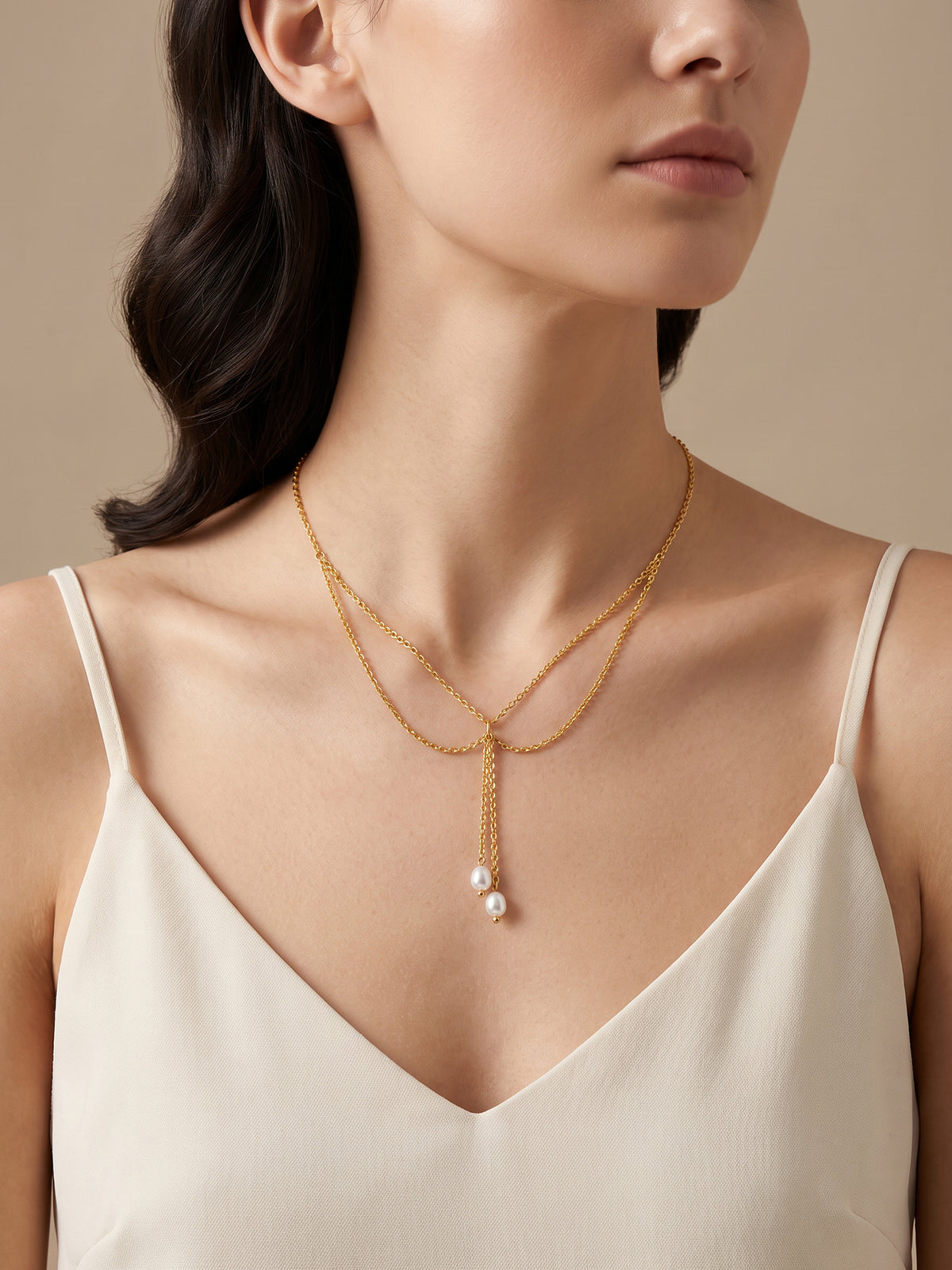 IXIA by GIVA Pearl Theory Gold Plated Layered Necklace