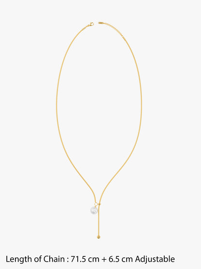 Late Night Gold Plated Lariat Necklace