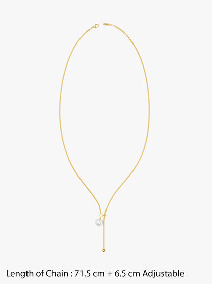IXIA by GIVA Late Night Gold Plated Lariat Necklace