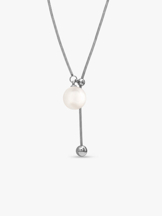 Off Script Rhodium Plated Necklace